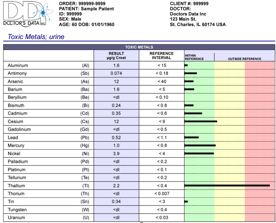 Doctors Data Toxic Metals test